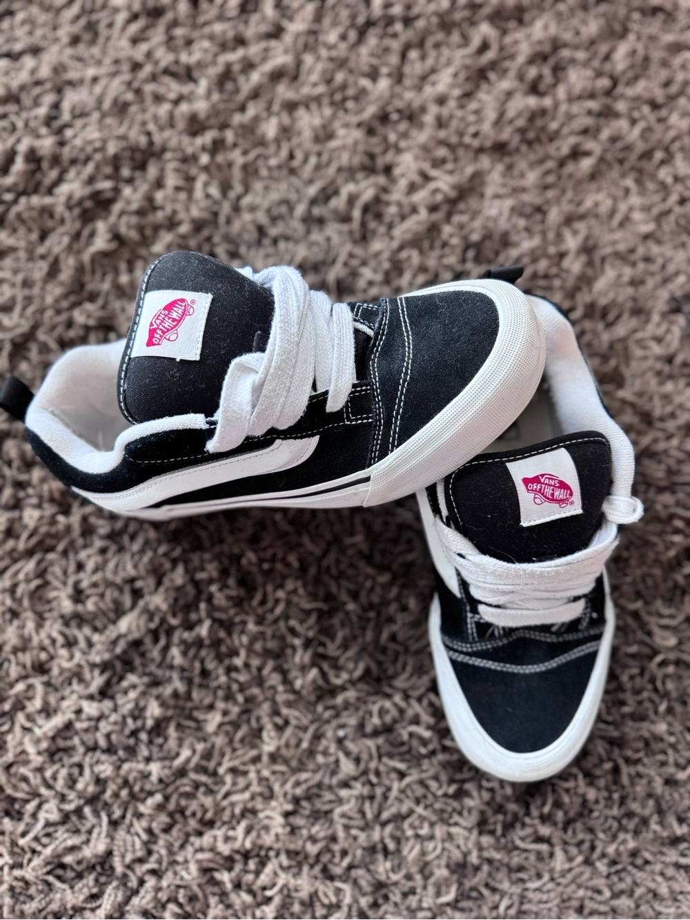 Vans Black and White Low-Top Skate Sneakers